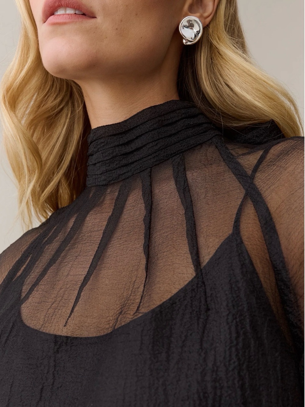 o.p.t JONI MINI Black Sheer Overlay Mini Dress - Picture 3 of 6